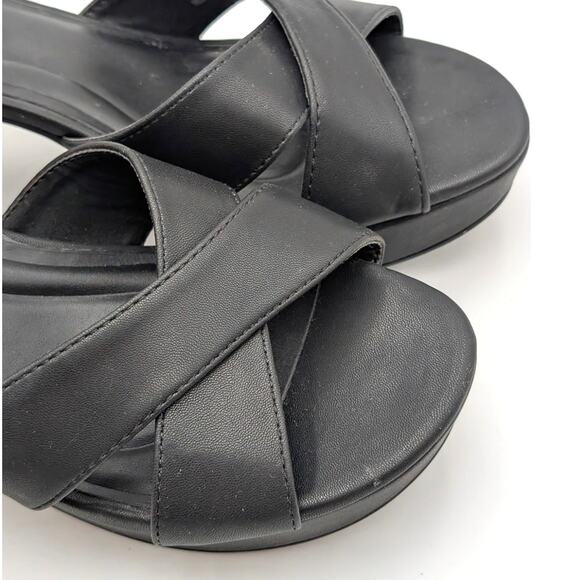 Reaction Kenneth Cole Reeva Platform Sandals Women's Black Size US8 EU39 - Picture 10 of 14